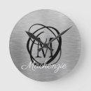 Recherche de argent métallique horloges Monogramme