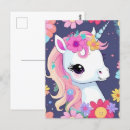 Recherche de licorne de bébé cartes postales Kawaii
