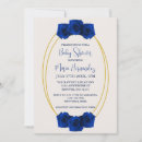 Recherche de royal blue gold baby shower invitations Floral