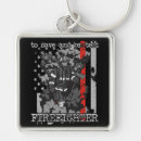 Recherche de sapeur pompier porteclés Ligne rouge mince