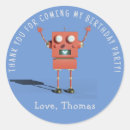 Recherche de robots mignons autocollants Fête d'anniversaire