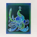 Recherche de paon bleu puzzles Paons