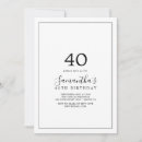 Recherche de quarantième noir et blanc invitations Pour elle