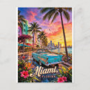 Recherche de coucher du soleil de miami cartes postales Palmiers