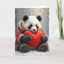 Recherche de ours panda rouge vœux cartes Mignon