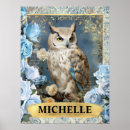 Recherche de bleu de hibou art Aquarelle