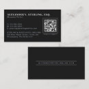 Recherche de argent noir cartes visite Code qr