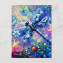 Recherche de libellule verticales cartes postales Fleur