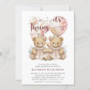 Recherche de nounours baby shower invitations Jumelles