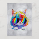 Recherche de chat drôle cartes postales Aquarelle