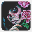 Recherche de skull carrés autocollants Dessin