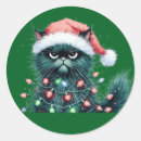 Recherche de noël chat autocollants Lumières de noël