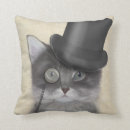 Recherche de chapeau coussins Chats gris