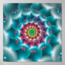 Recherche de mandala bleu posters Fleur