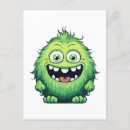 Recherche de monstre vert cartes postales Créature