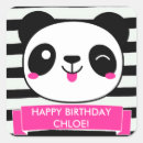 Recherche de pandas mignons autocollants Anniversaire