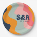 Recherche de années 70 rétro assiettes Pastel