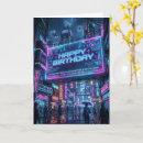 Recherche de cyberpunk vœux cartes Néon