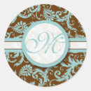 Recherche de damassé mariage autocollants Brun
