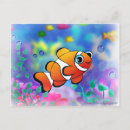 Recherche de poissons colorés cartes postales Dessin