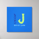 Recherche de initiales impressions sur toile Bleu