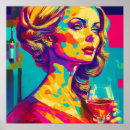 Recherche de femmes et vin posters Rétro