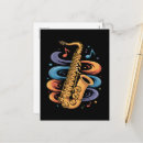 Recherche de saxophoniste cartes postales Joueur de saxophone