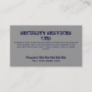 Recherche de service sécurité cartes visite Videur