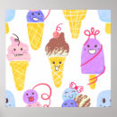 Recherche de glace kawaii posters Illustration