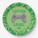 Recherche de jeux vidéo assiettes en papier Vert