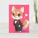 Recherche de renard kawaii vœux cartes Rose
