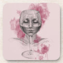 Recherche de visage femme dessous de verres Peinture