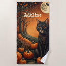 Recherche de halloween serviettes de plage Chat noir
