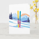 Recherche de skieur de neige vœux cartes Montagne