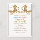 Recherche de singes jumeaux invitations Fille
