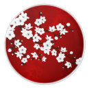 Recherche de fleur rouge boutons et poignées de porte Sakura