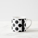 Recherche de pois noir et blanc tasses Monogramme