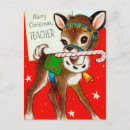 Recherche de vintage deer christmas vœux cartes Rétro