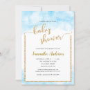 Recherche de nouveau bébé baby shower invitations Bleu