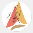 Recherche de portrait abstrait autocollants Minimaliste