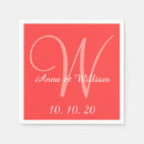 Recherche de corail mariage serviettes Monogramme