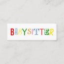 Recherche de amusement cartes visite Garde d'enfants