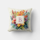 Recherche de fleurs tropicales coussins Monogramme
