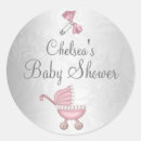 Recherche de baby shower poussette autocollants Rose