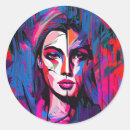 Recherche de visage coloré autocollants Gras
