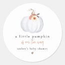 Recherche de orange et blanc autocollants Baby shower citrouille
