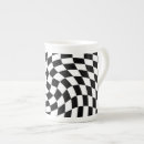 Recherche de damier noir blanc tasses Élégant