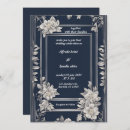 Recherche de bleu cobalt mariage invitations Minuit été fleuris bohème