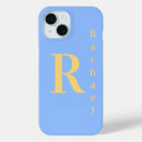 Recherche de pastel bleu iphone coques Nom monogramme