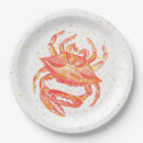 Recherche de crabe assiettes en papier Rouge